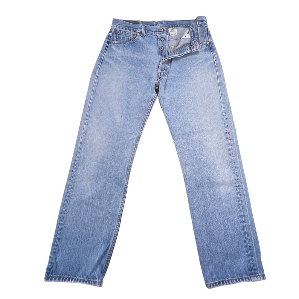 Levi's 501 Jeans Mens 34x32 Light Blue Straight Leg Button Fly Vintage Denim